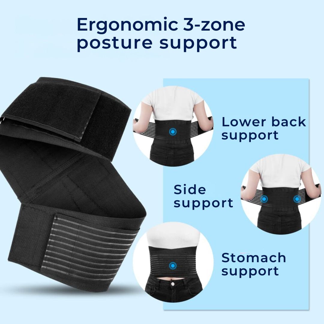 Back Pain Support Belt | Targeted Compression for Lower Back Strain & Herniated Discs | Adjustable for Daily Activities