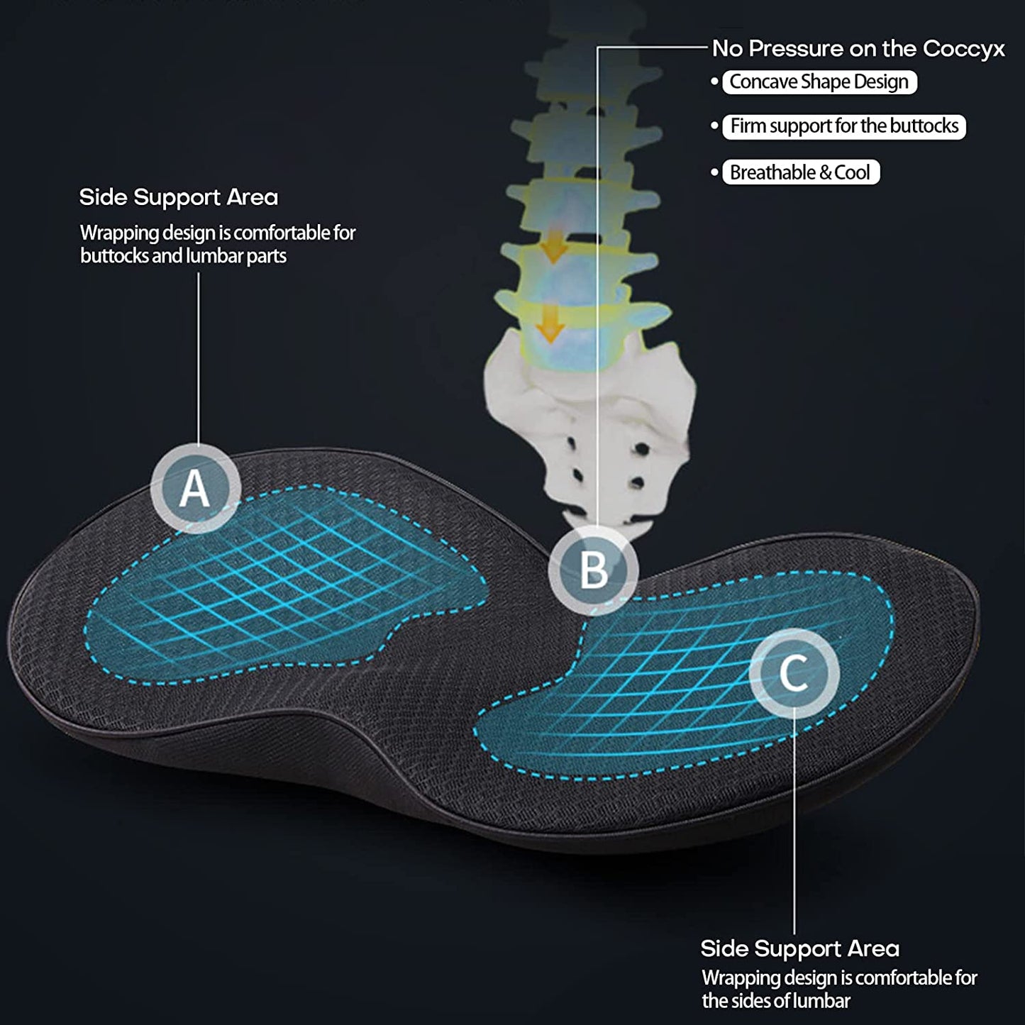 Car Seat Cushion for Short Drivers | 3.5-Inch Thick, Ergonomic Memory Foam for Comfort and Pain Relief