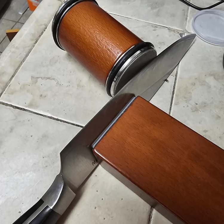 Rolling Knife Sharpener with Precision Grinding for Kitchen Knives and Blades - Easy to Use & Compact Design