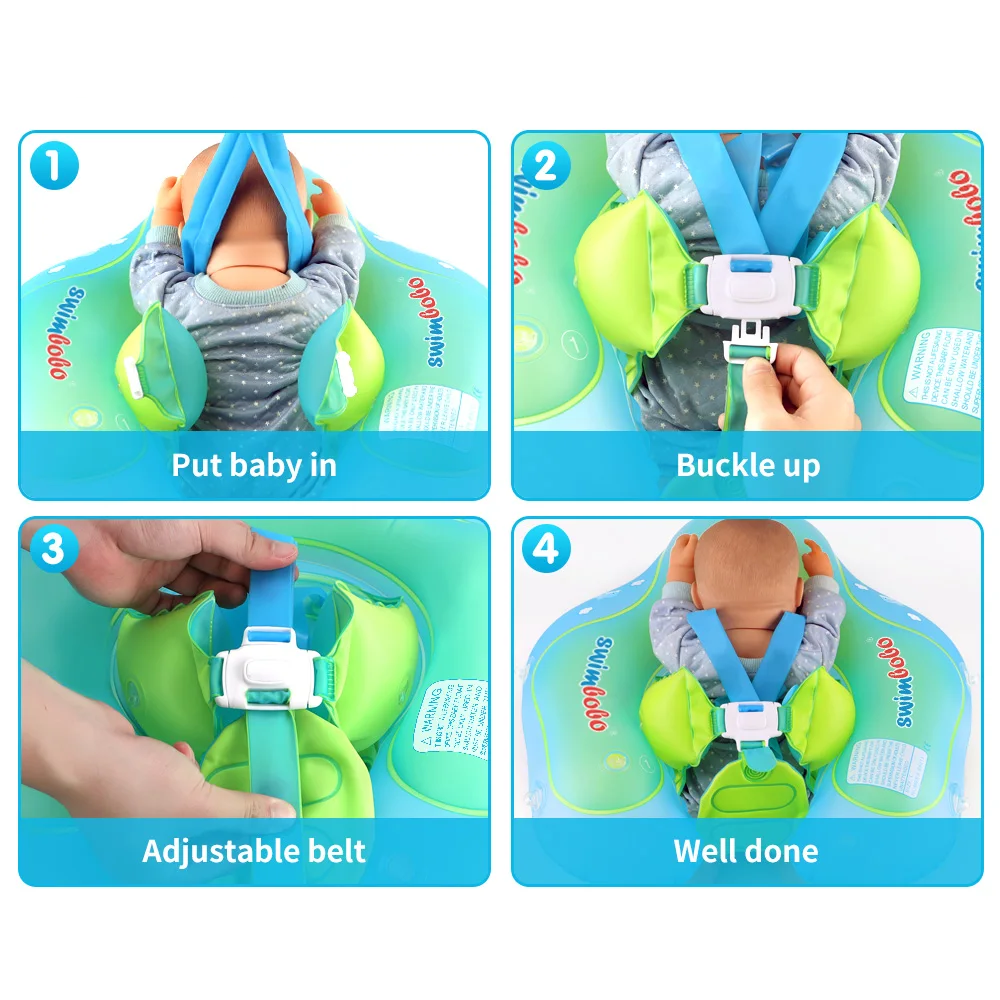 Baby Swim Float with Sunshade Canopy | Safety Buckle, Quick-Drying & Ideal for Infants 3-24 Months