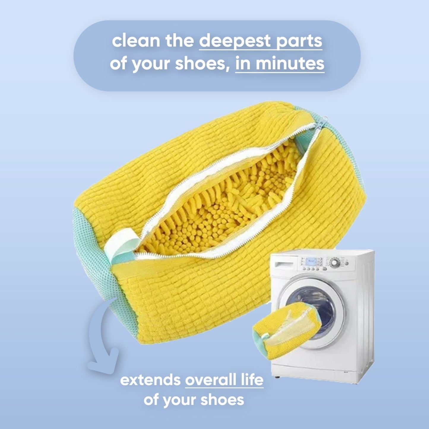 Laundry Shoe Bag | Soft Bristle Design for Gentle Cleaning & Protection Against Damage for All Shoe Types