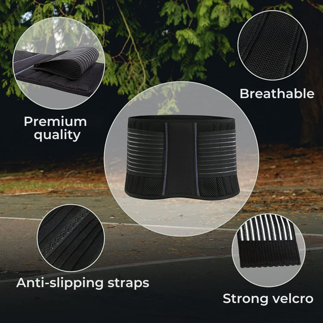 Back Pain Support Belt | Targeted Compression for Lower Back Strain & Herniated Discs | Adjustable for Daily Activities