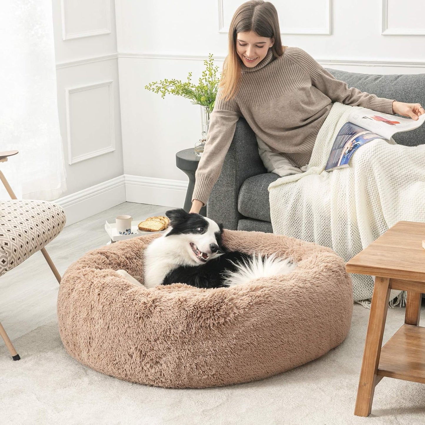 Calming Cloud Dog Bed - Orthopedic Pet Bed with Memory Foam for Comfortable Sleep & Joint Support for Dogs and Cats