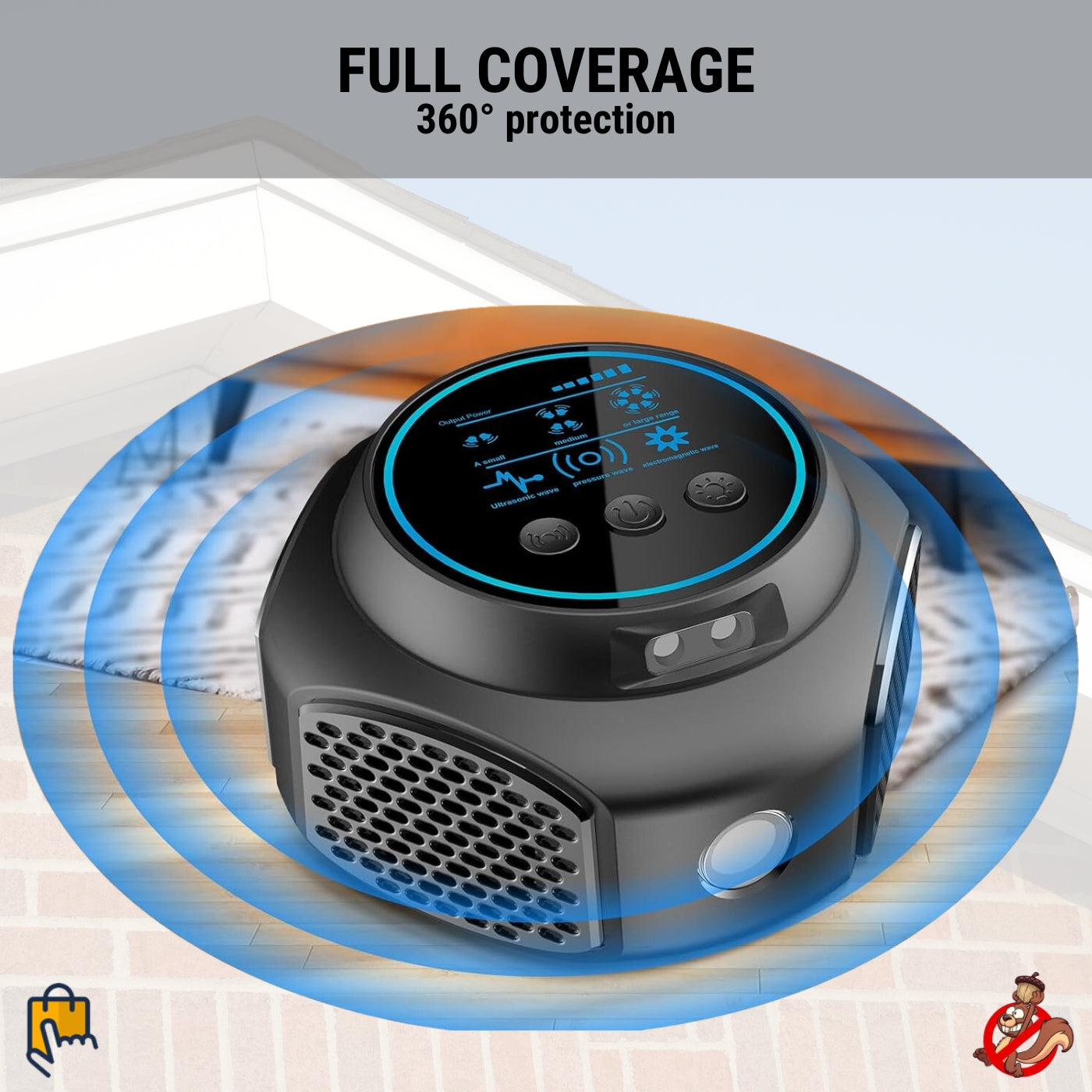 Smart Squirrel Indoor Repeller | 360° Coverage, Ultrasonic Technology & Safe for Home Use
