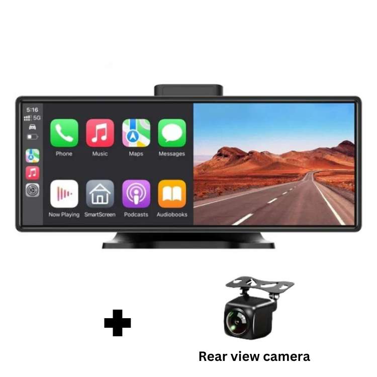 Wireless CarPlay & Android Auto Display - 10.25” Touchscreen Monitor for Cars & Trucks