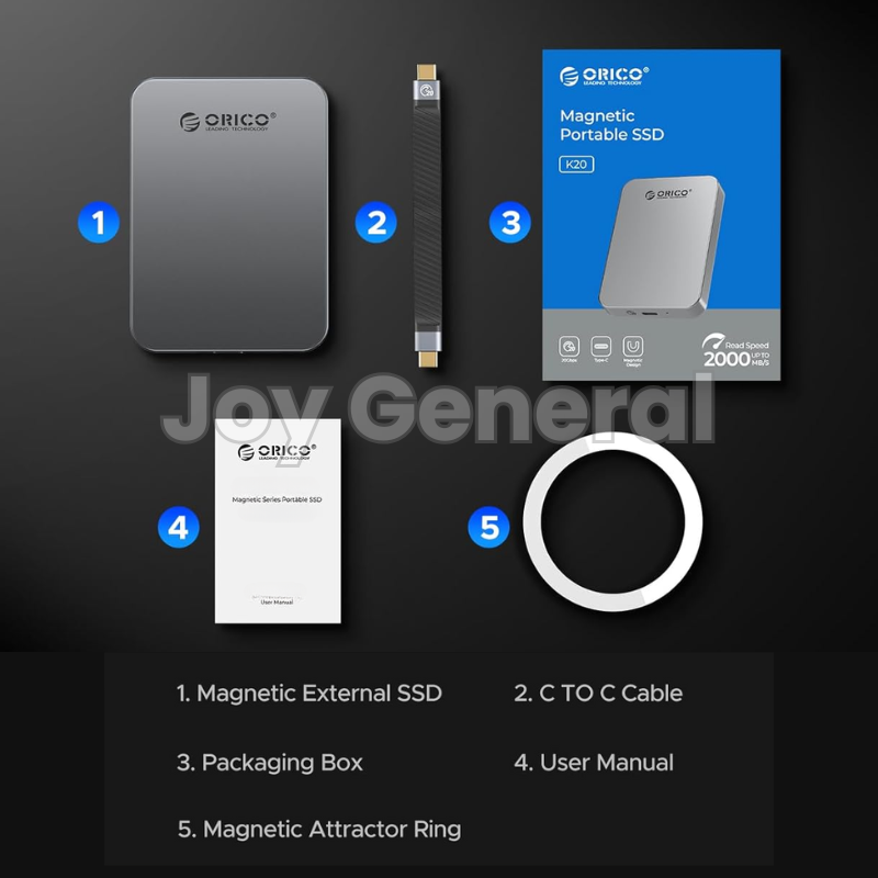 Magnetic Portable SSD 1TB/2TB – Ultra-Fast 2000MB/s Portable External Hard Drive for iPhone 15/16/17 ProRes, Laptop & PC