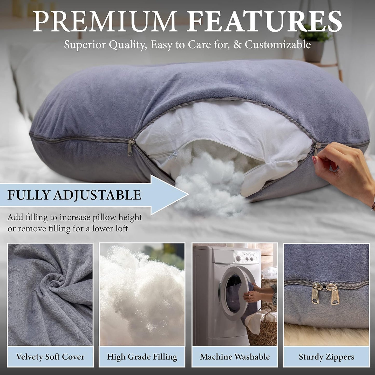 C+U Shaped Pregnancy Pillow | Full Body Comfort & Support for Maternity Sleep