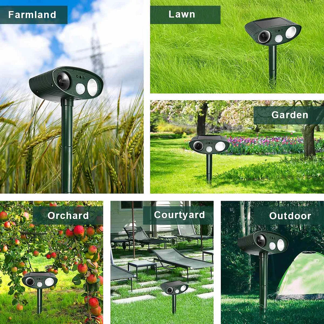 Solar-Powered Ultrasonic Deer Repeller - Effective Deer Deterrent for Gardens & Yards, Repels Deer Within 48 Hours
