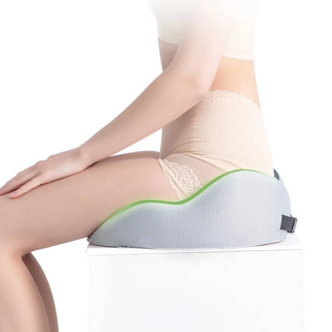 Memory Foam Seat Cushion | Adjustable Tailbone Relief & Posture Support for Office Chairs
