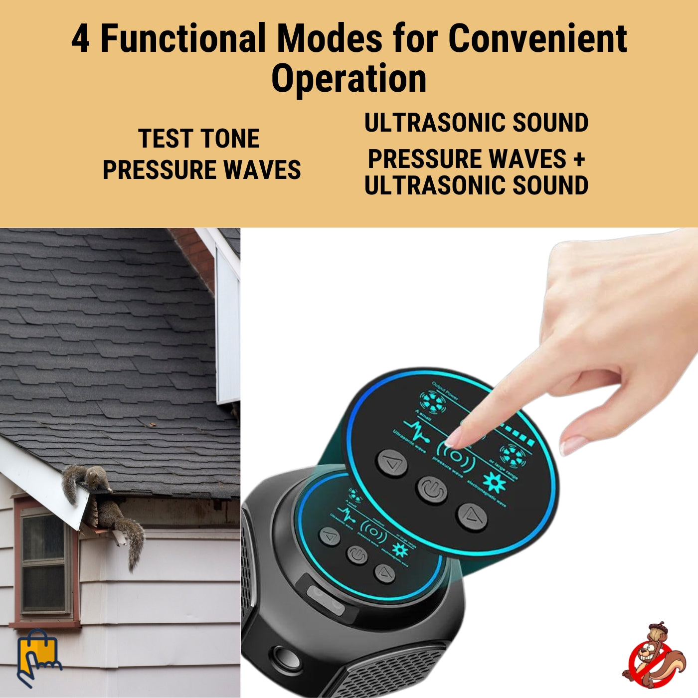 Smart Squirrel Indoor Repeller | 360° Coverage, Ultrasonic Technology & Safe for Home Use