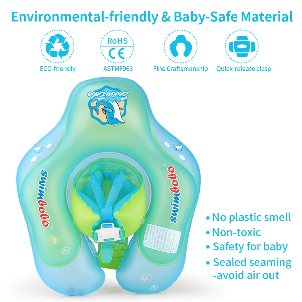 Baby Swim Float with Sunshade Canopy | Safety Buckle, Quick-Drying & Ideal for Infants 3-24 Months