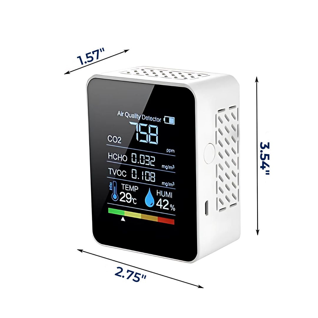 CO2 Carbon Dioxide Monitor | Real-Time Alerts, Portable Design & Ideal for Home, Office, or Classroom Air Quality Monitoring