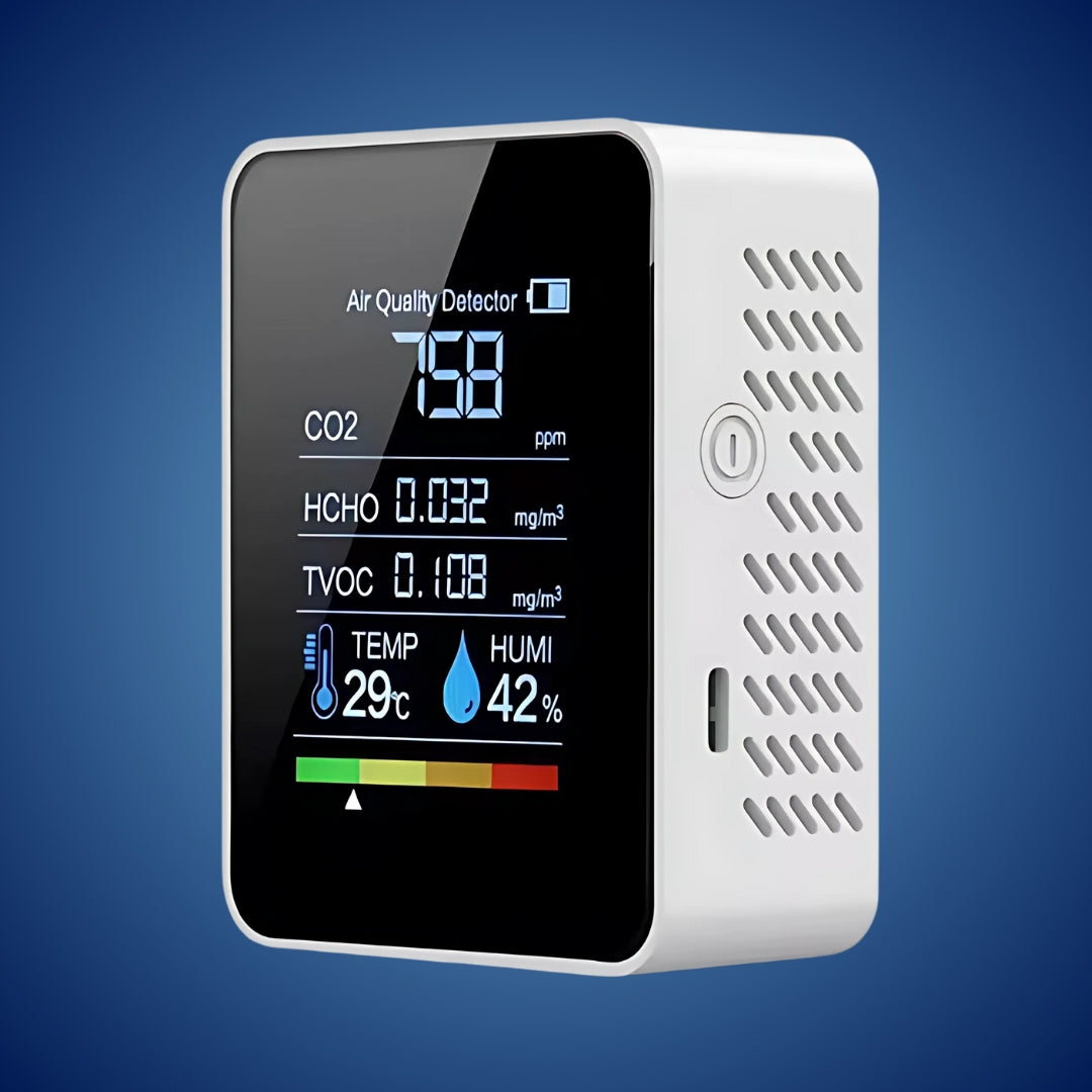 CO2 Carbon Dioxide Monitor | Real-Time Alerts, Portable Design & Ideal for Home, Office, or Classroom Air Quality Monitoring