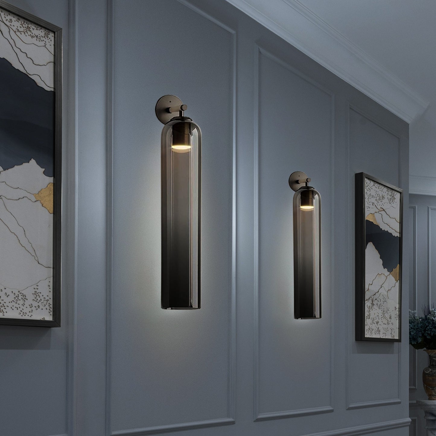 LED Art Glass Wall Sconce - Modern Decorative Light Fixture for Living Room & Hallway Lighting