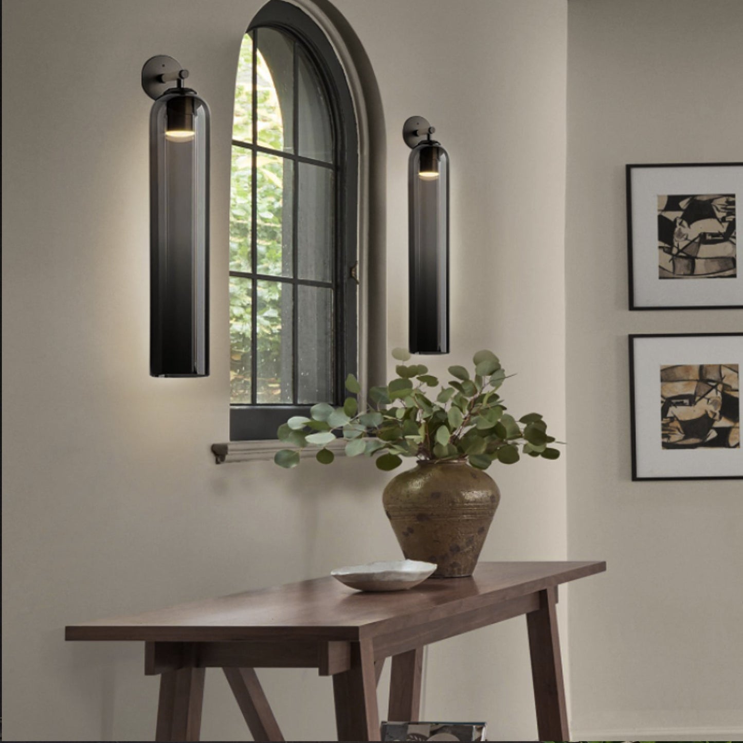 LED Art Glass Wall Sconce - Modern Decorative Light Fixture for Living Room & Hallway Lighting