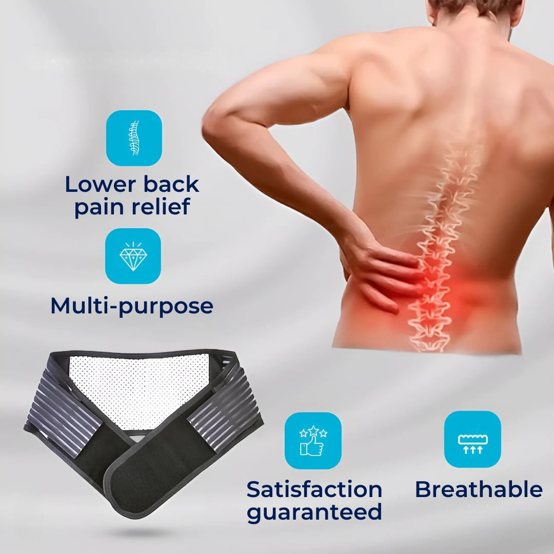 Back Pain Support Belt | Targeted Compression for Lower Back Strain & Herniated Discs | Adjustable for Daily Activities