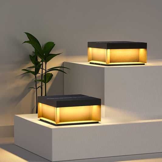 Black Box Outdoor Post Light Fixture - Weather-Resistant LED Lamp for Pathway, Garden & Patio Lighting