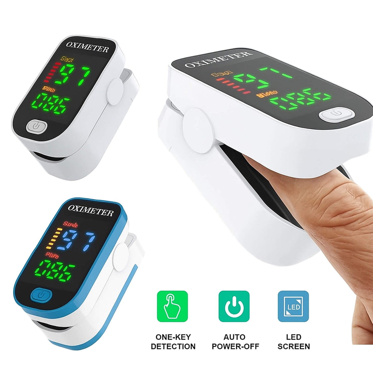 High-Precision Non-Invasive Blood Oxygen Monitor | Blood Glucose Meter | One-Button Operation, LED Display & Ideal for Diabetes Control in Home