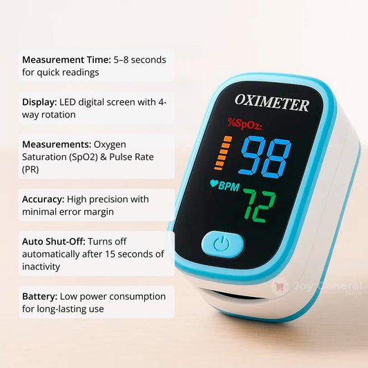 High-Precision Non-Invasive Blood Oxygen Monitor | Blood Glucose Meter | One-Button Operation, LED Display & Ideal for Diabetes Control in Home