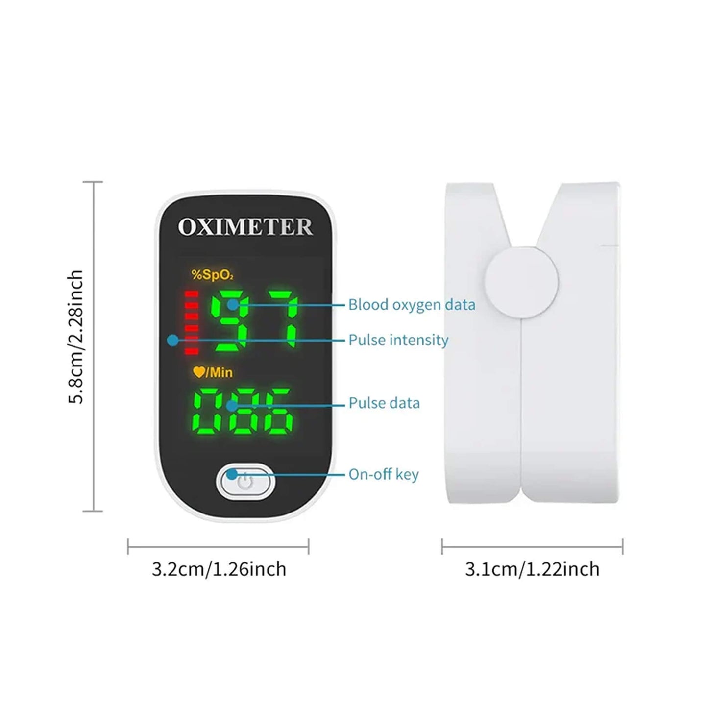 High-Precision Non-Invasive Blood Oxygen Monitor | Blood Glucose Meter | One-Button Operation, LED Display & Ideal for Diabetes Control in Home