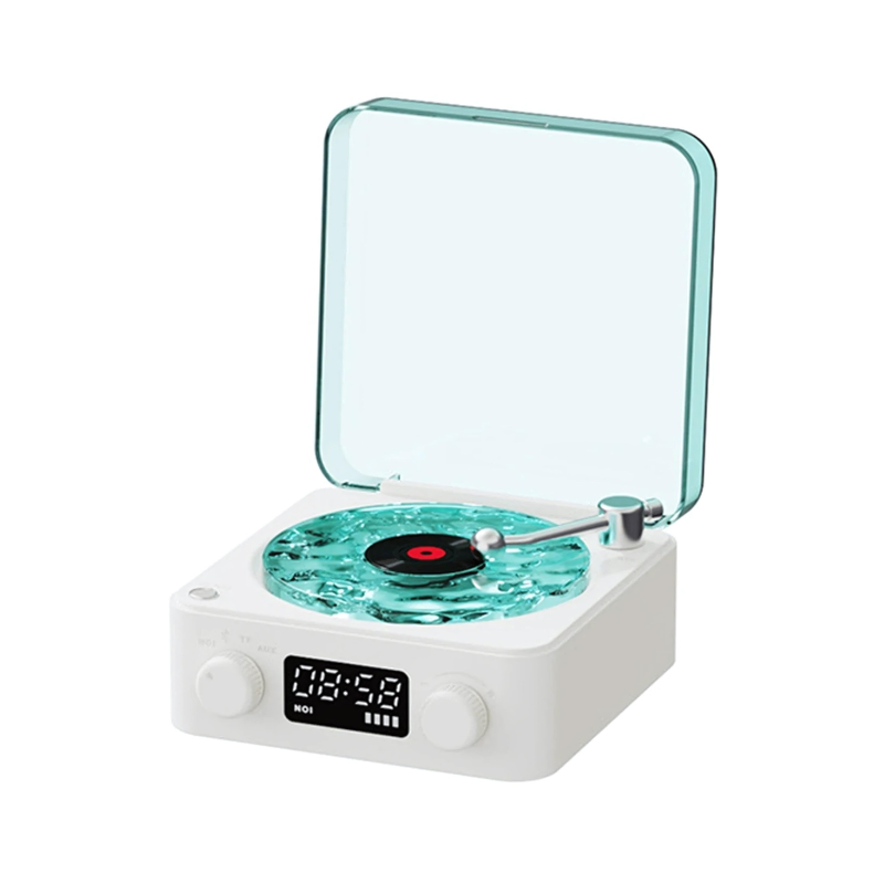 Wireless Vinyl Record Player | Retro Design with Adjustable Ambient Lighting for Home Entertainment