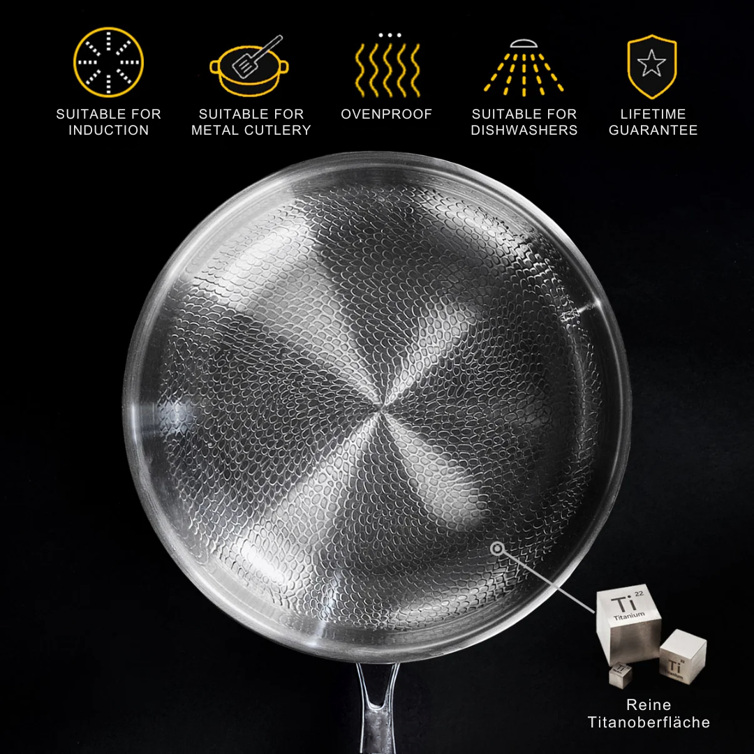 Titanium Frying Pan | Best Non Stick Frying Pan for Healthy Cooking – Non Toxic, Durable & Naturally Non Stick Frying Pans