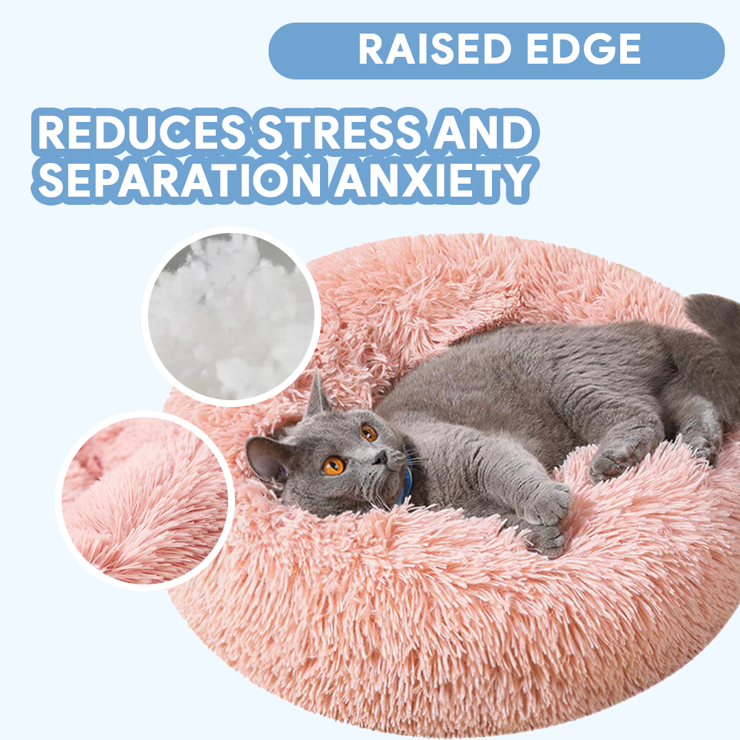 Calming Cloud Cat Bed - Soft Plush Pet Bed for Cats & Kittens, Cozy Nesting Bed for Indoor Use