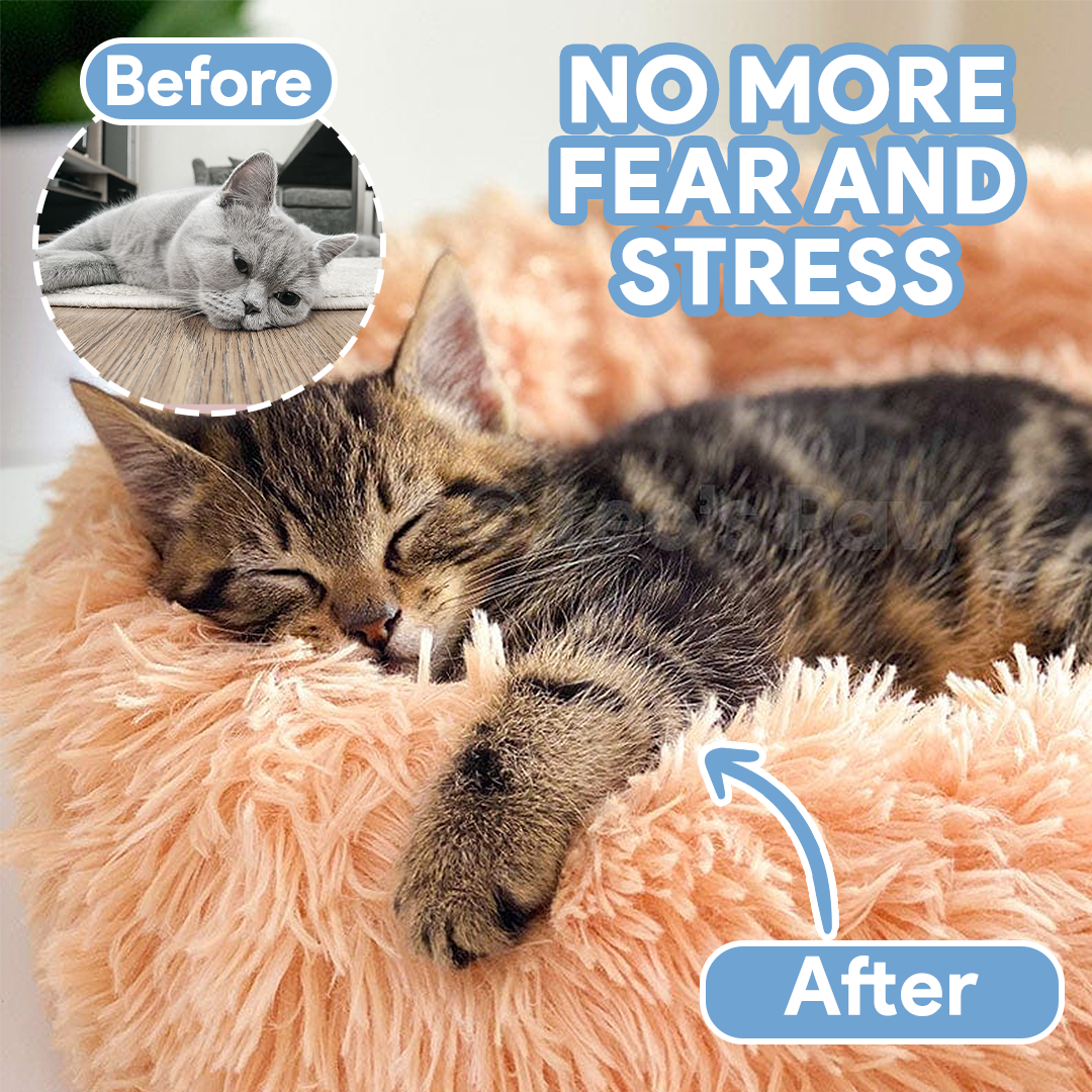Calming Cloud Cat Bed - Soft Plush Pet Bed for Cats & Kittens, Cozy Nesting Bed for Indoor Use
