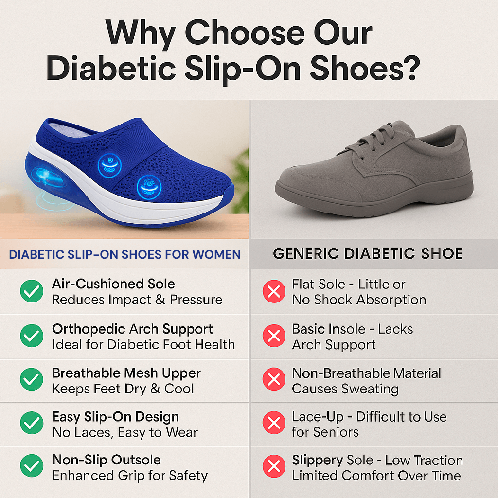 Orthopedic Slippers Shoes | Air-Cushion, Diabetic Orthopedic Support & Breathable Comfort Womens non slip clogs