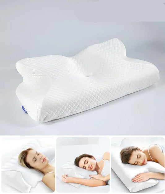 Memory Foam Neck Pillow | Ergonomic Support for Neck Pain Relief & Comfortable Travel