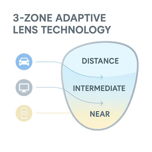 German Intelligent Progressive Glasses | Anti-Fingerprint, UV Protection & Ideal for Reading and Driving