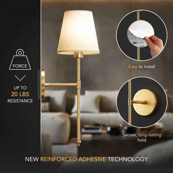 Wireless Wall Sconce | Battery Operated Wall Sconces Canada with Adjustable Brightness, Modern Wall Sconce Lighting & Wall Mount Lights