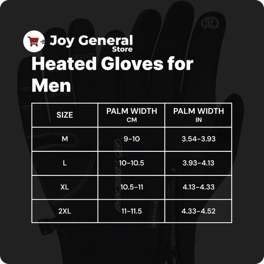 Heated Gloves for Men – Thermal Waterproof Winter Gloves with Heating & Touchscreen Grip