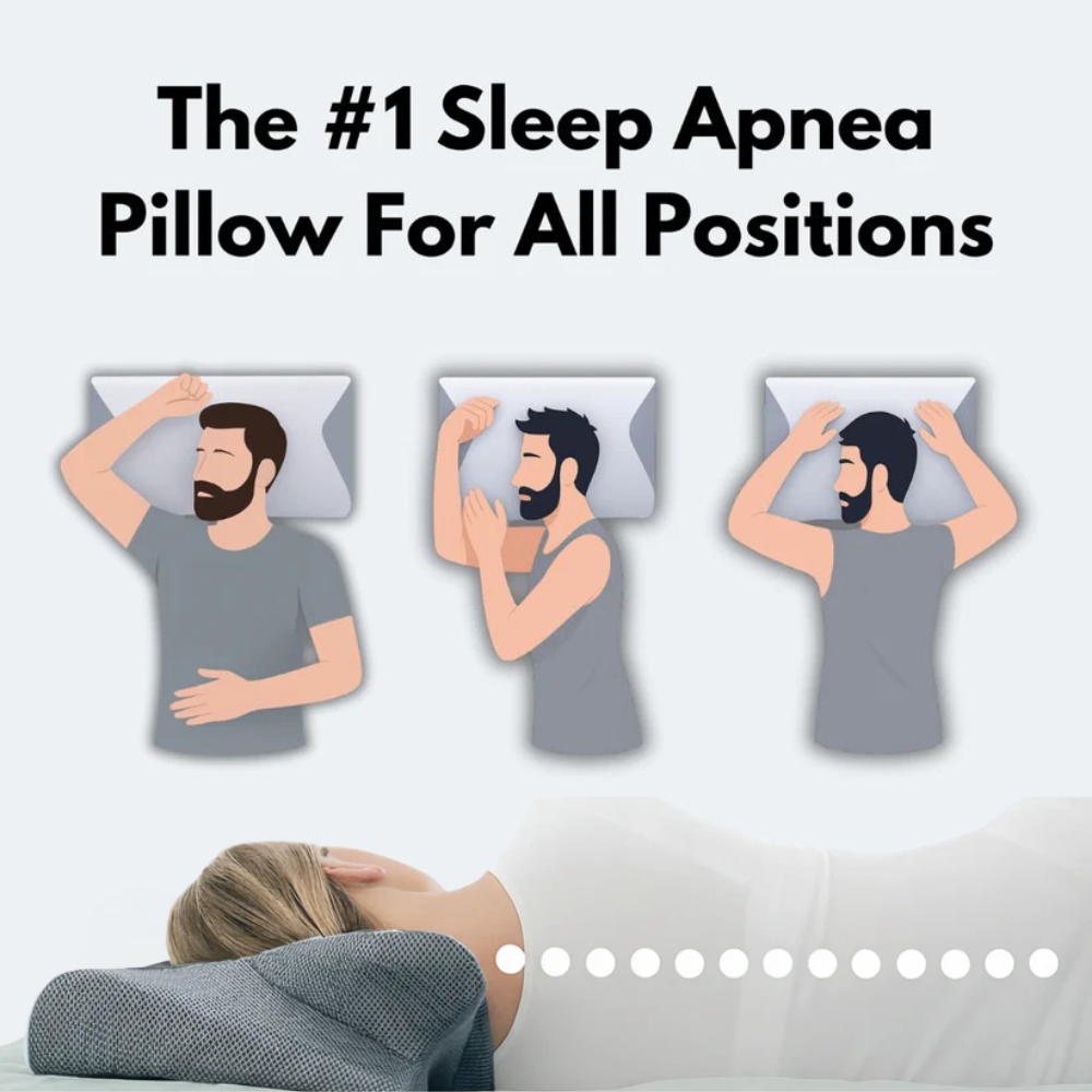 Pillow for Sleep Apnea & Snoring Relief – Ergonomic Memory Foam Anti-Snore Pillow for Better Breathing & Deep Sleep Support
