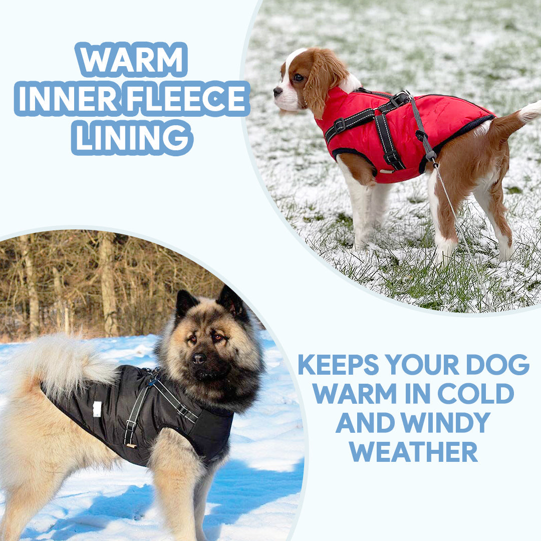 Waterproof Fleece Dog Coat for Cold Weather Protection, Adjustable Fit, Perfect for Small to Large Breeds