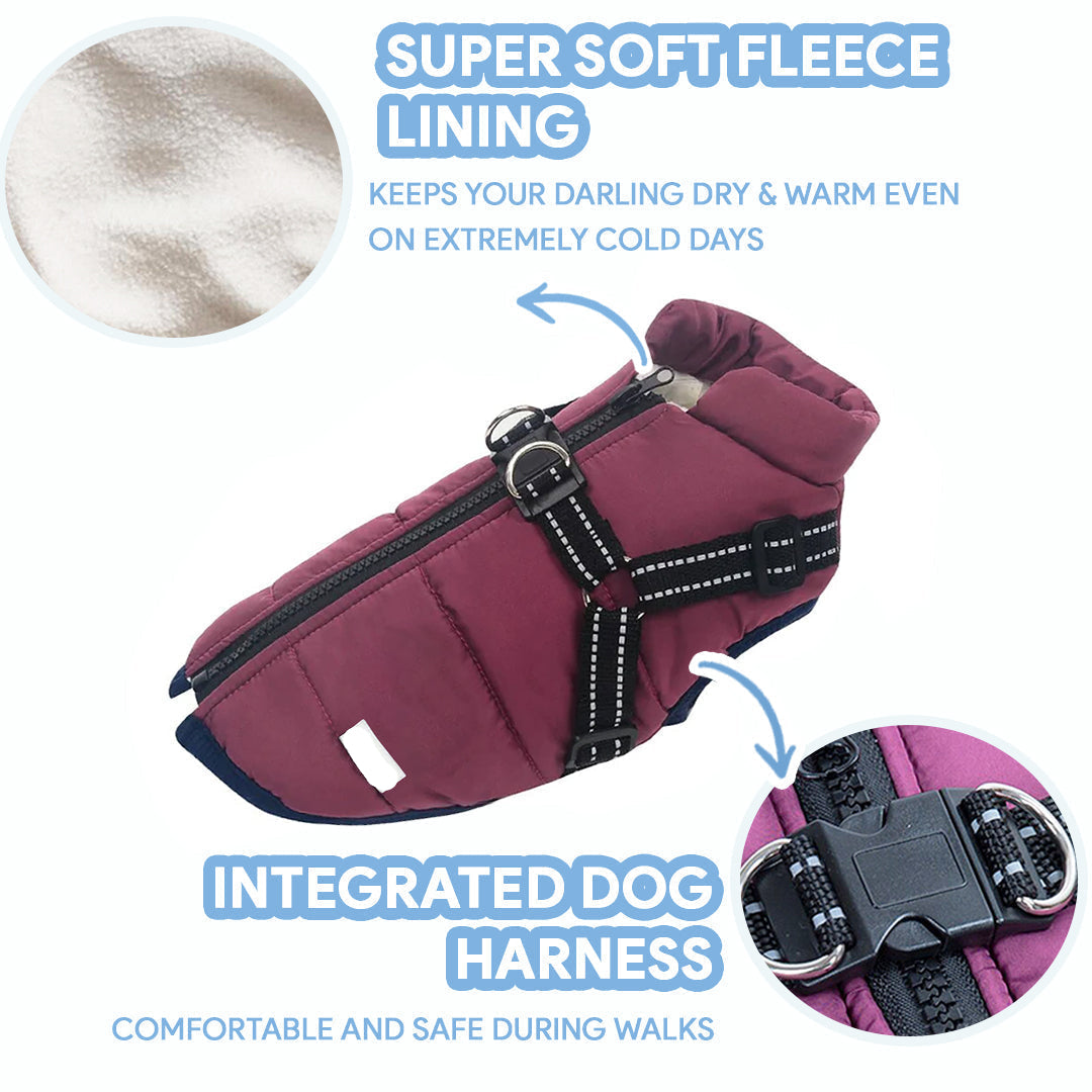 Waterproof Fleece Dog Coat for Cold Weather Protection, Adjustable Fit, Perfect for Small to Large Breeds