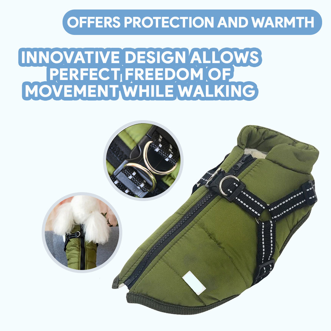 Waterproof Fleece Dog Coat for Cold Weather Protection, Adjustable Fit, Perfect for Small to Large Breeds