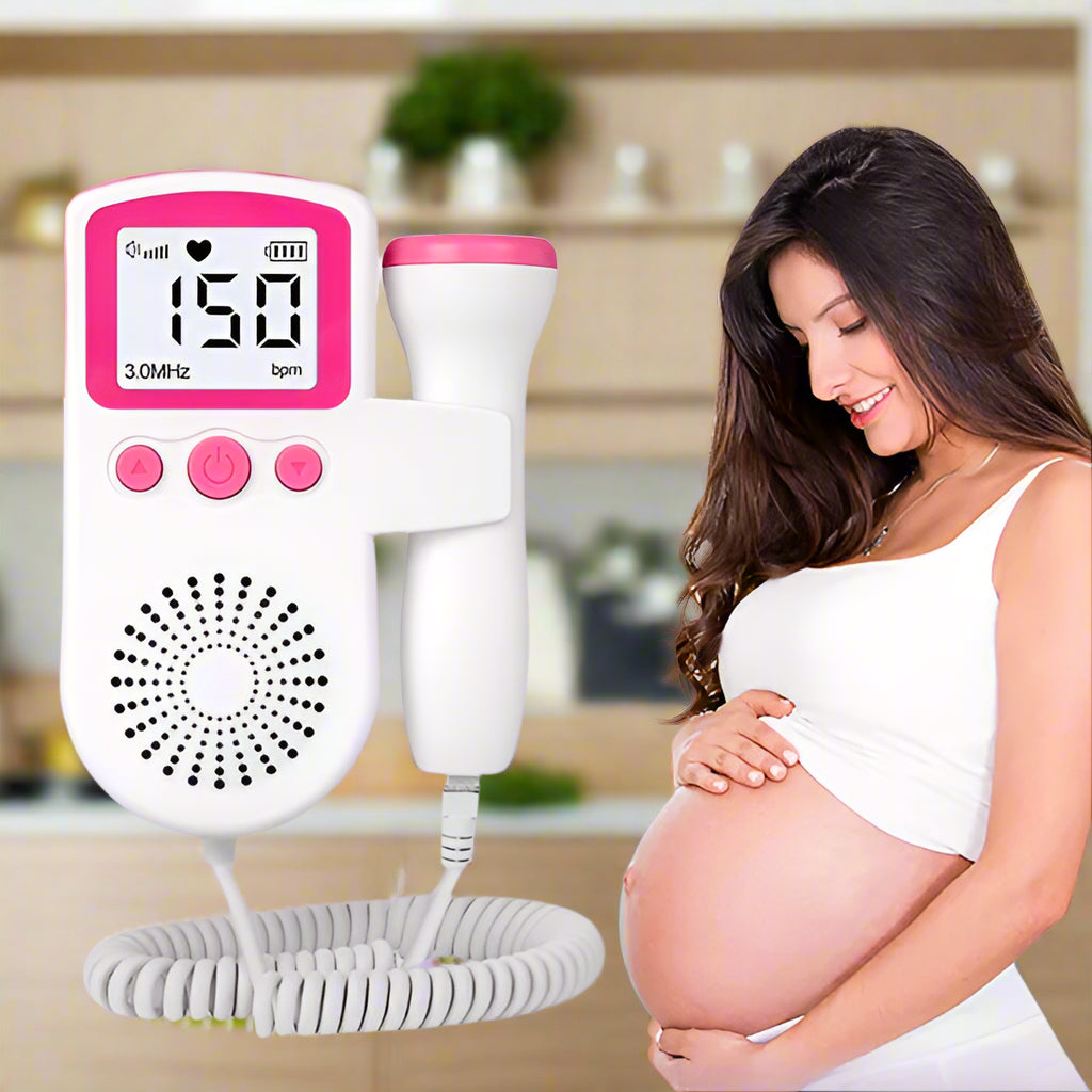 Fetal Heart Rate Monitor for Pregnancy - Doppler Device for Detecting Baby's Heartbeat at Home
