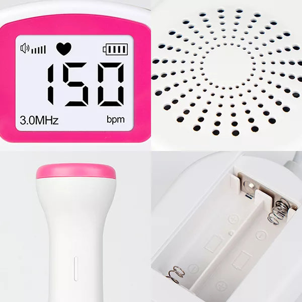 Fetal Heart Rate Monitor for Pregnancy - Doppler Device for Detecting Baby's Heartbeat at Home