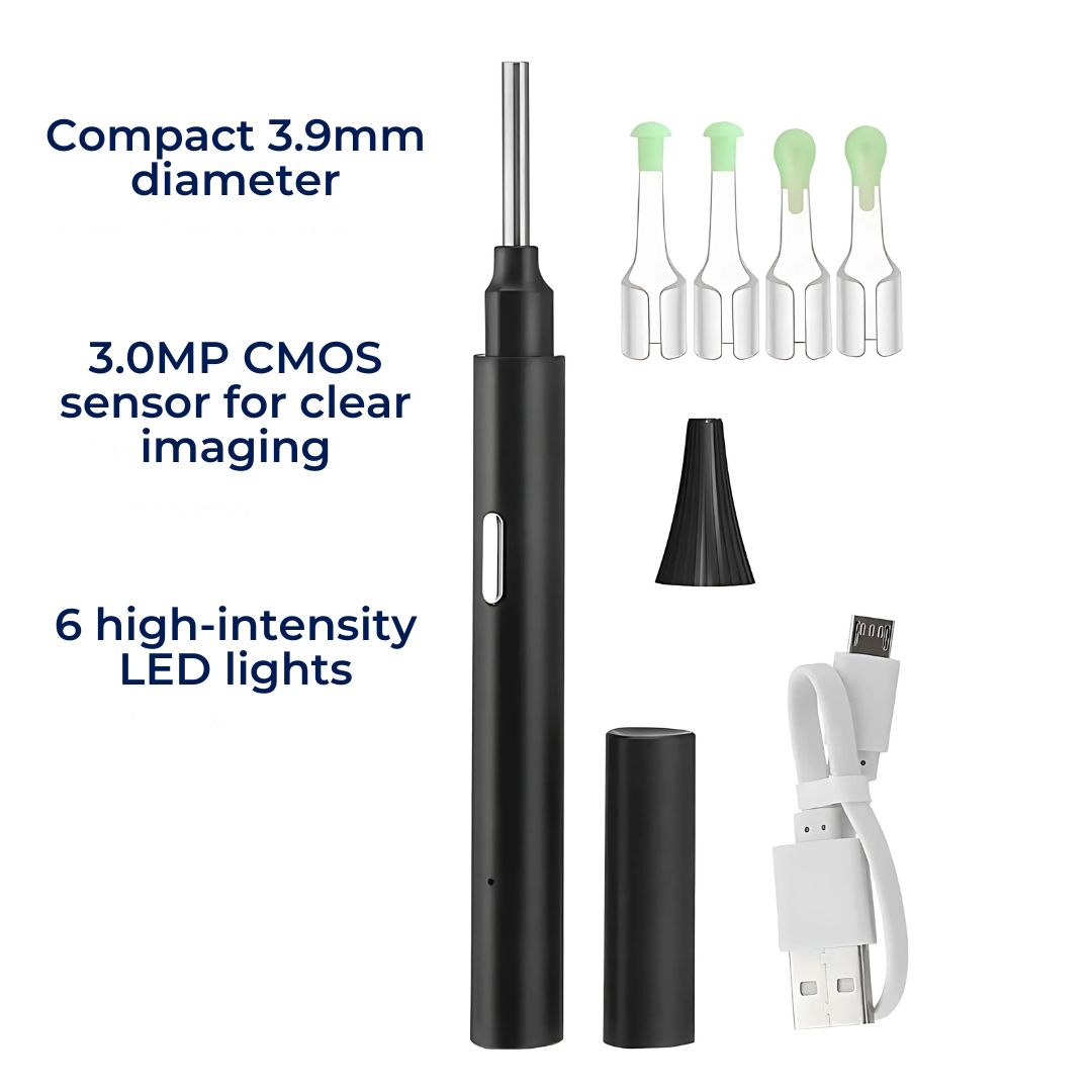 Earwax Removal Tool | Smart Visual with LED Camera & Soft Tips for Safe, Precise Ear Cleaning