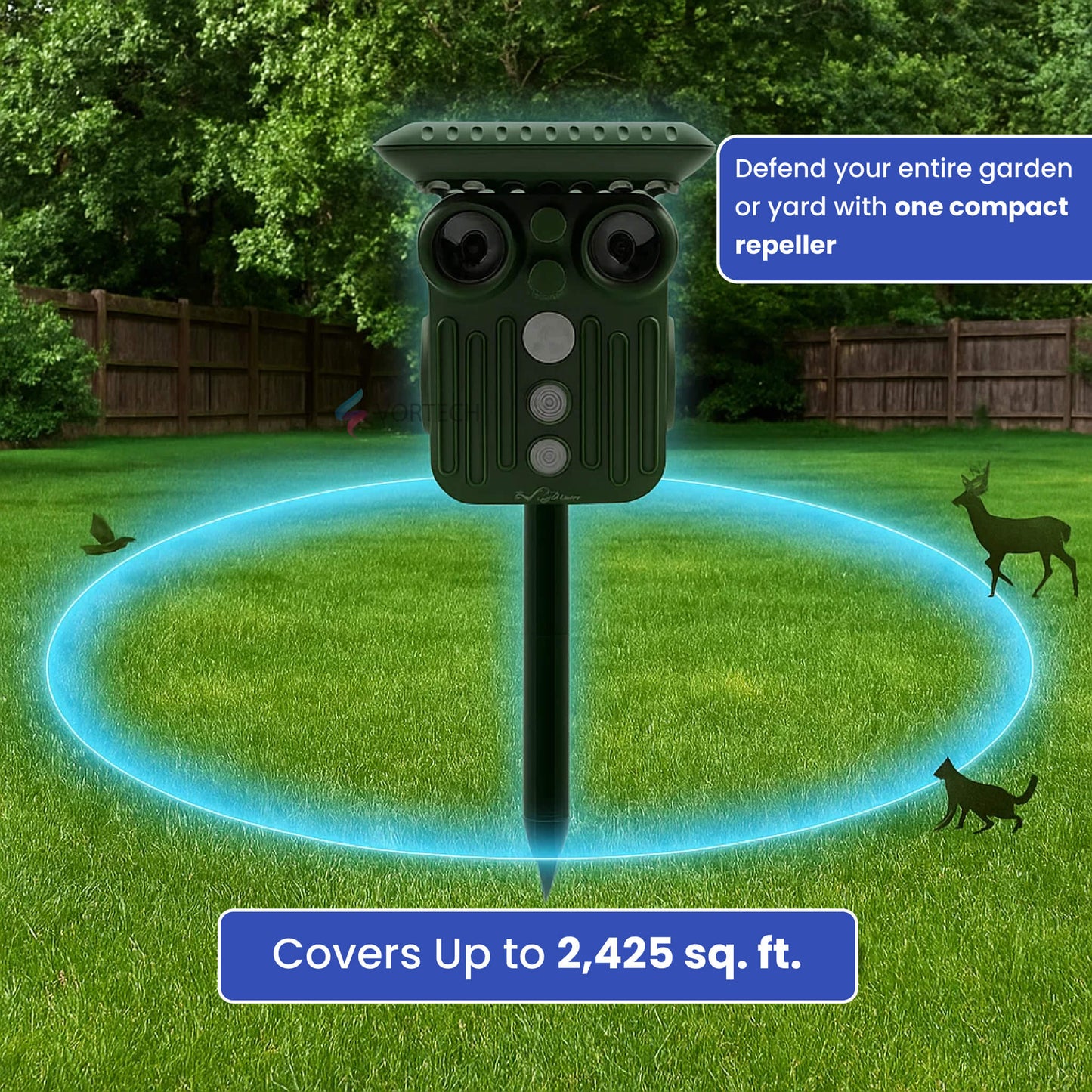 Ultrasonic Solar Deer Repeller | 5 Adjustable Modes, Waterproof & Eco-Friendly for Home Gardens and Yards
