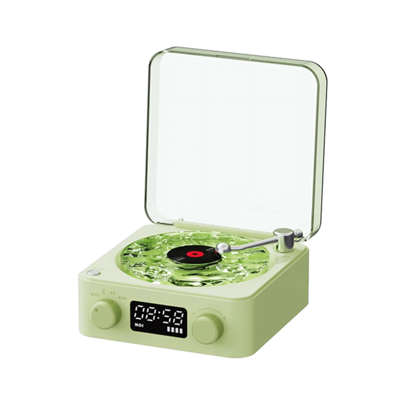 Wireless Vinyl Record Player | Retro Design with Adjustable Ambient Lighting for Home Entertainment
