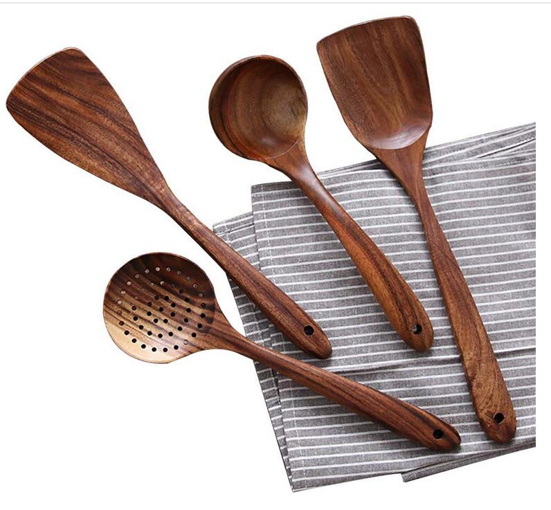 7-Piece Wooden Spoon Utensils | Wooden Kitchen Utensils & Cooking Utensils Set | Kitchen Utensil Set