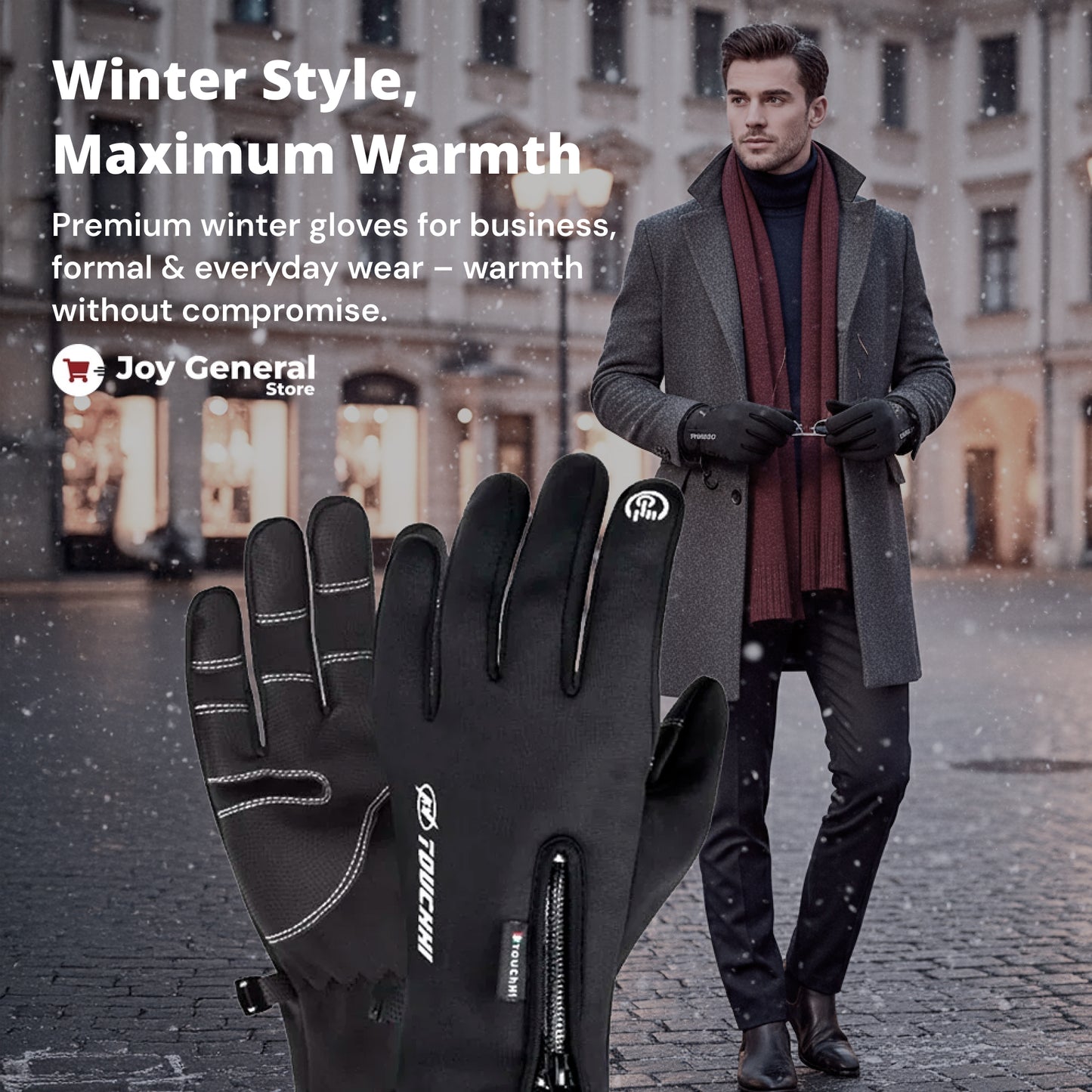 Heated Gloves for Men – Thermal Waterproof Winter Gloves with Heating & Touchscreen Grip