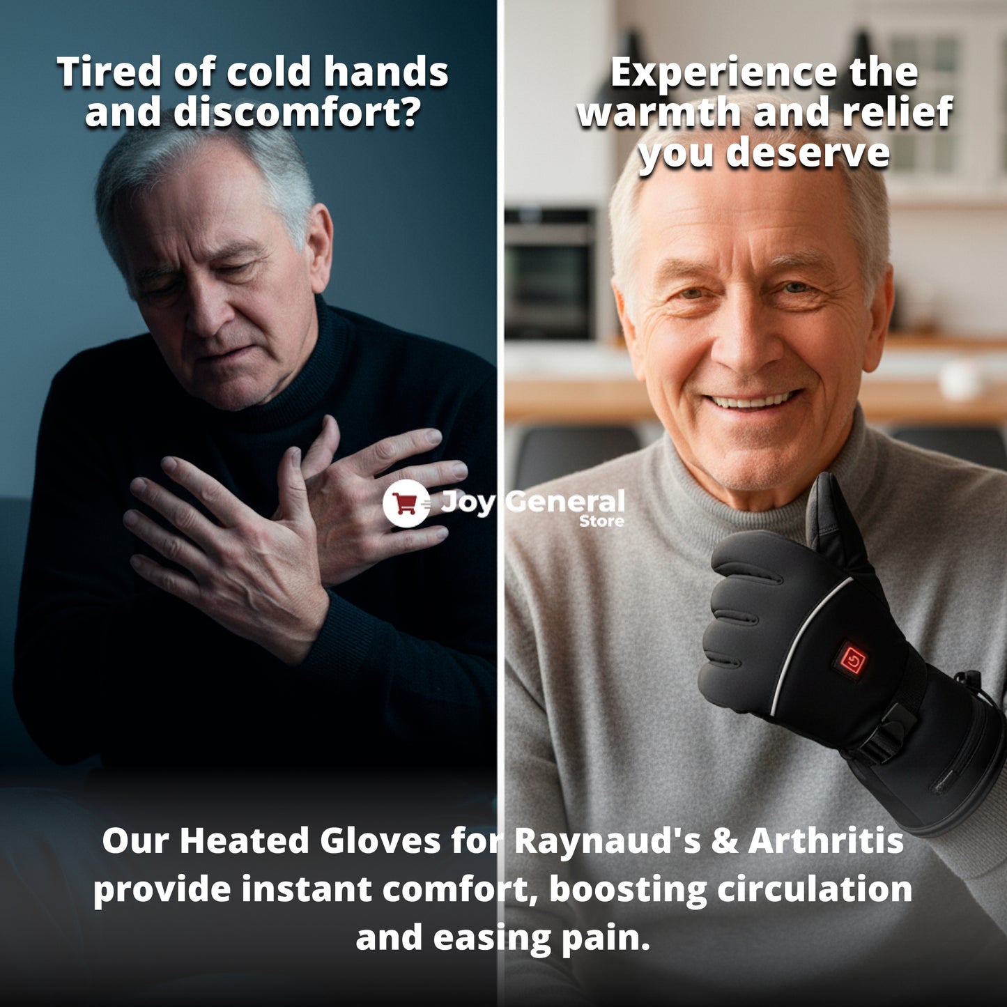 Heated Gloves for Raynaud’s & Arthritis – Rechargeable Waterproof Thermal Gloves with 3 Heat Levels for Pain Relief