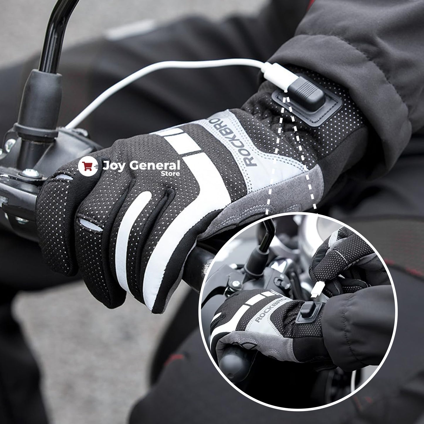 Heated Motorcycle Gloves – Winter Motorbike Gloves with Knuckle Protection, Visor Wiper & Touchscreen