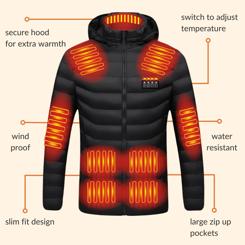 Heated Puffer Jacket | 21 Heating Zones, Adjustable Temperature & Lightweight Design for Winter Adventures