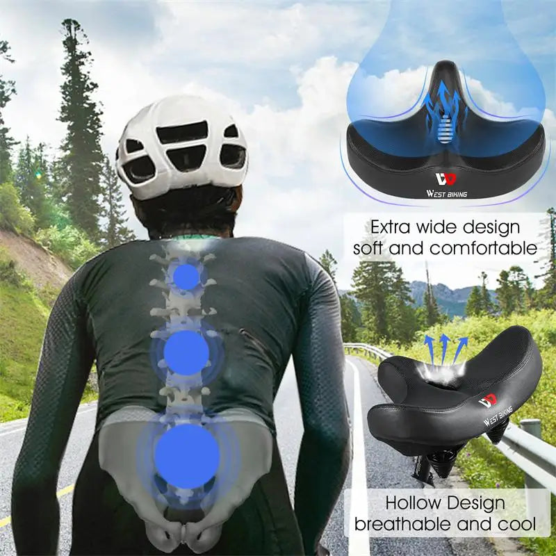 Ergonomic Bicycle Seat Cushion | Thick Saddle Pad & Breathable Design for MTB and Road Bikes | Bicycle Seats