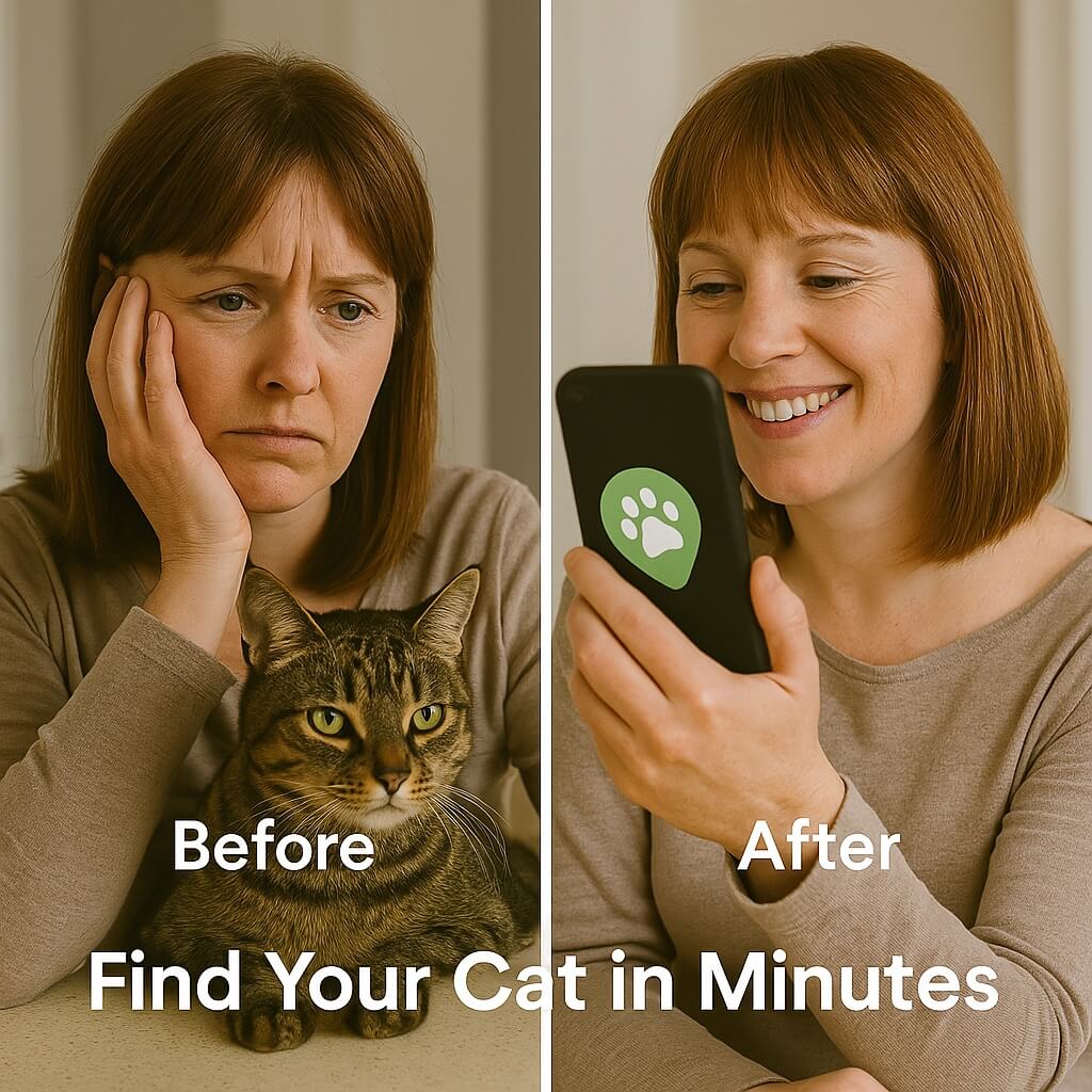 GPS Cat Tracker with Real-Time Location, Waterproof Design, and Long Battery Life for Pet Safety and Monitoring
