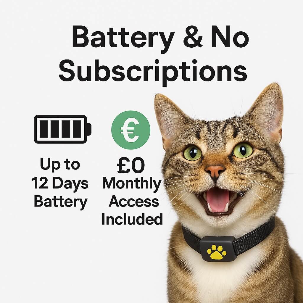 GPS Cat Tracker with Real-Time Location, Waterproof Design, and Long Battery Life for Pet Safety and Monitoring